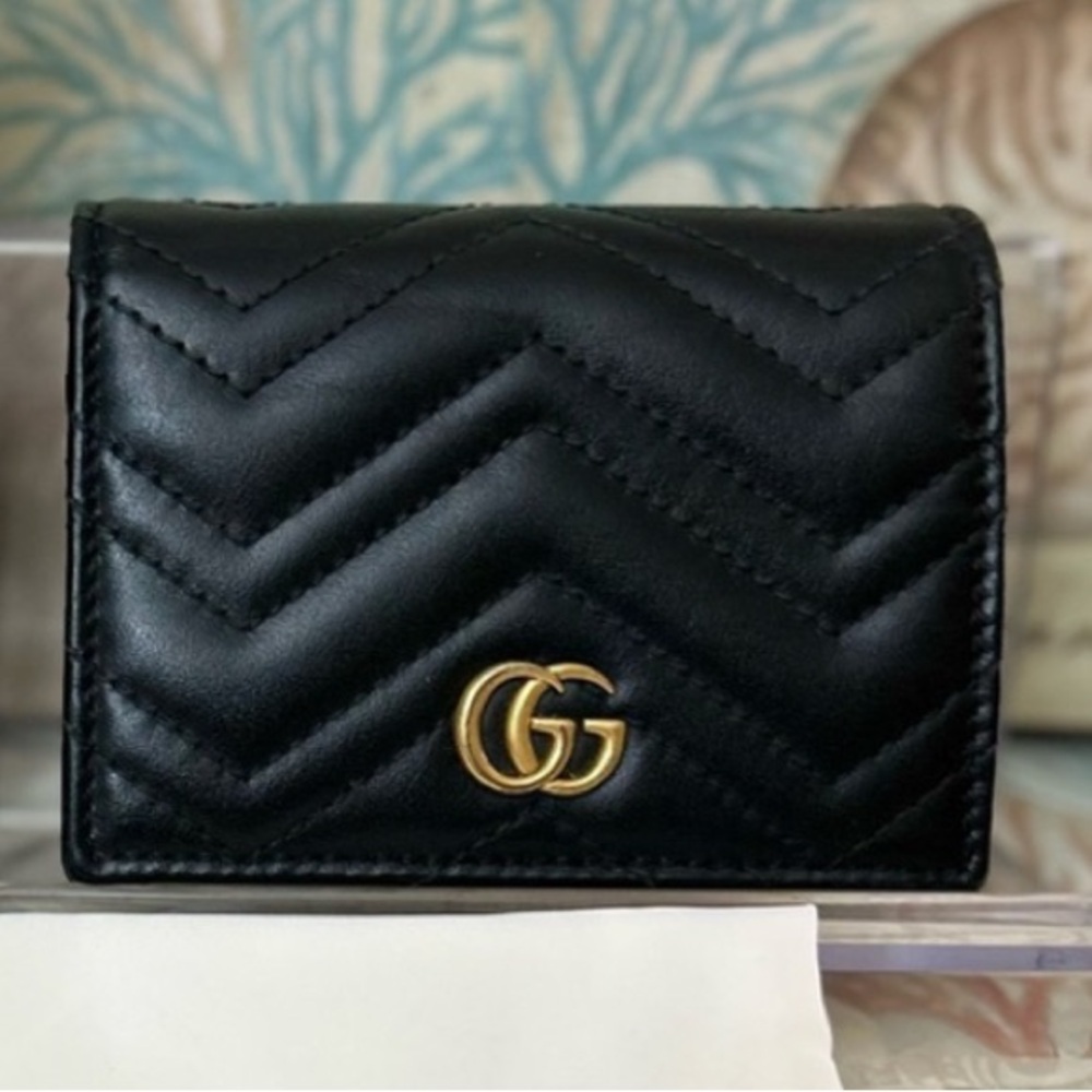 Gucci Black Marmont Card Case Wallet